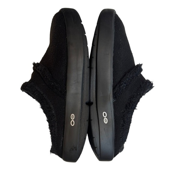 OOFOS OOcoozie Mule Slippers Women's 9 Black Fleece Comfort Recovery Slip‑On - Picture 6 of 8